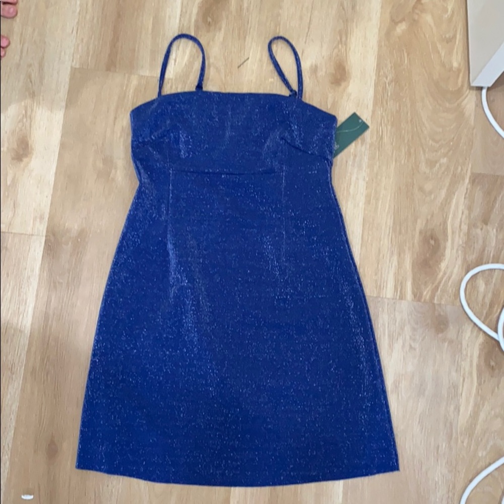 Blue glittery dress for holidays